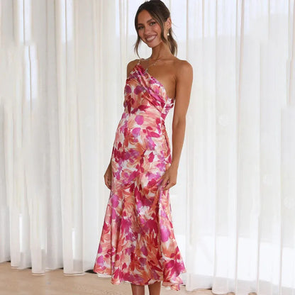 Naomi - Elegante roze bloemen jurk